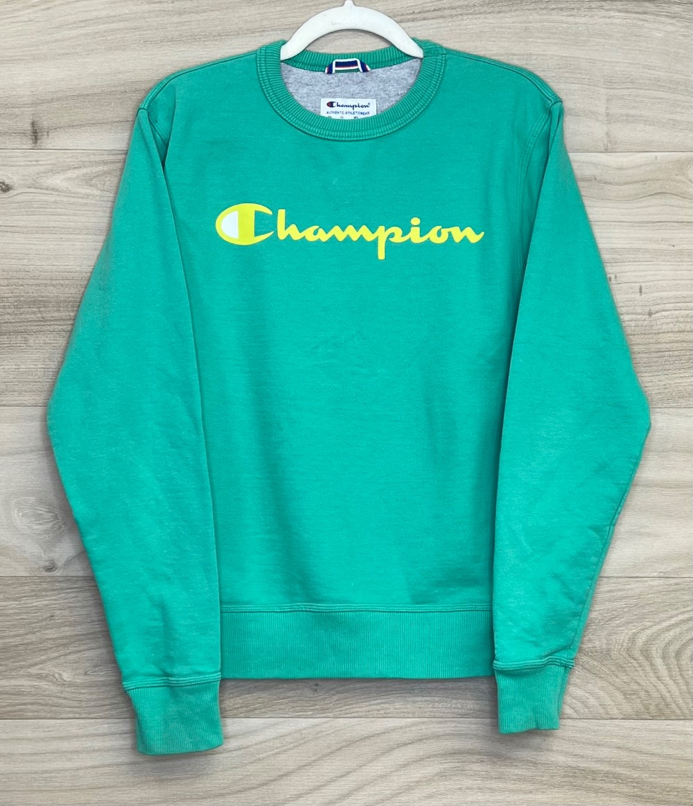 Chandail Champion (S) Vert avec logo jaune