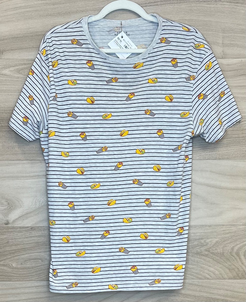 H TShirt Urban Heritage (M) Gris Raye Wrap Tortilla