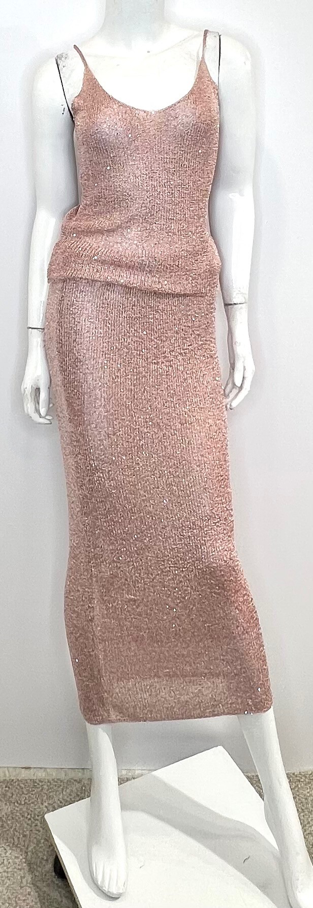 Jupe White Fox (S/M) rose à paillettes