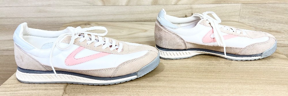 Espadrilles Tretorn  (8) Blanc Rose Beige Cuir Veritable