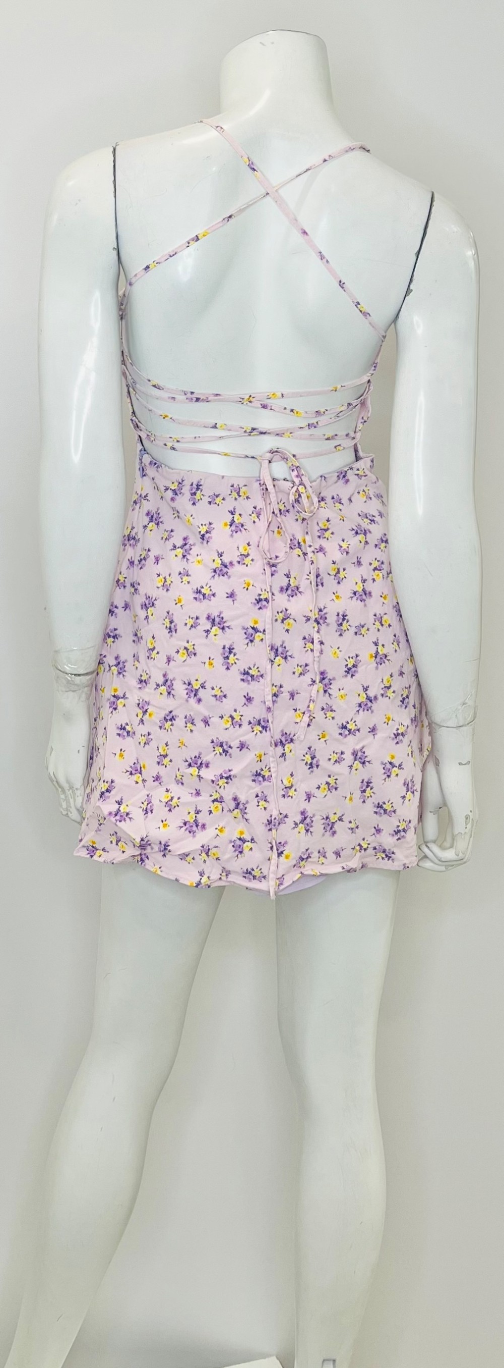 Robe Zara (XXS) rose avec fleurs mauves