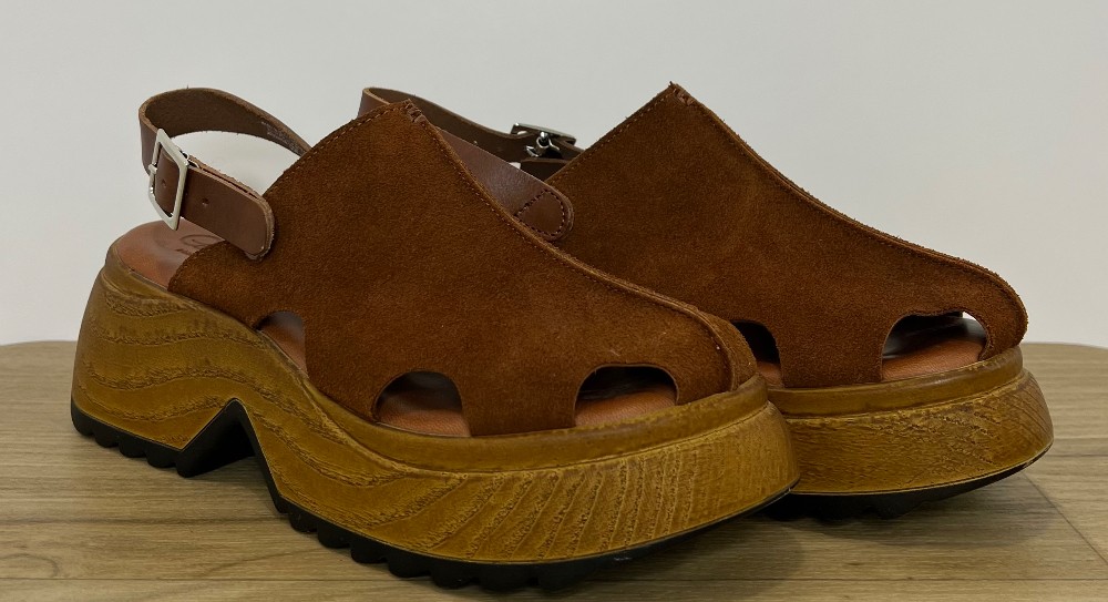 Sandale Carlo Pera (9.5) Brun Tan (Suede) (Plateforme)