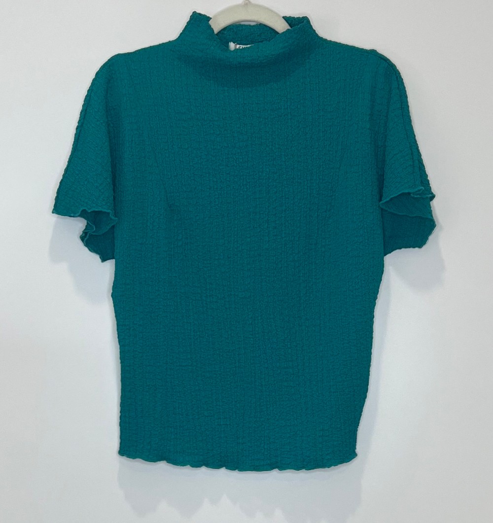 Tshirt Suzy Shier (M) vert émeraude (effet gauffré)