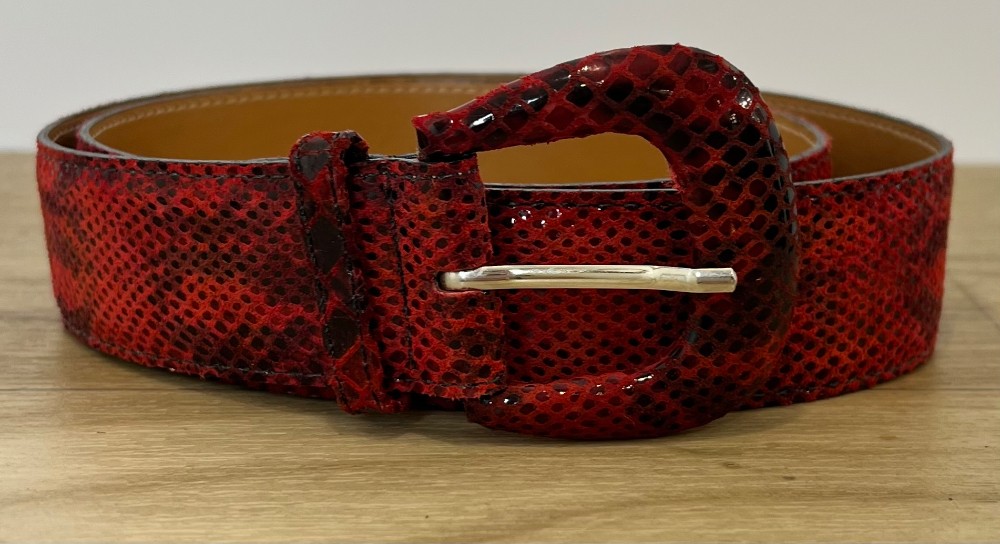 Ceinture Taylor (S) Rouge (Texture Serpent)