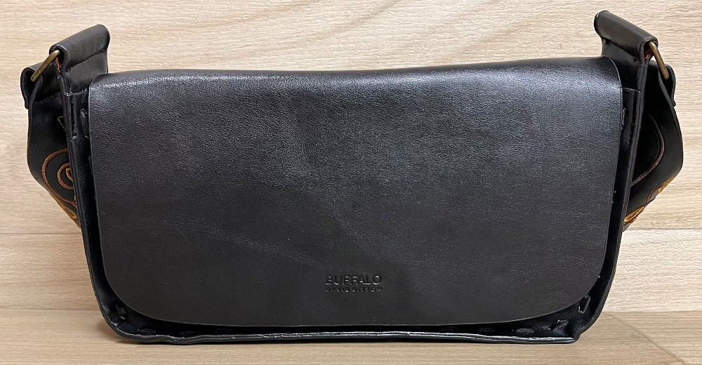 Sac Buffalo David Noir Broderie Brune