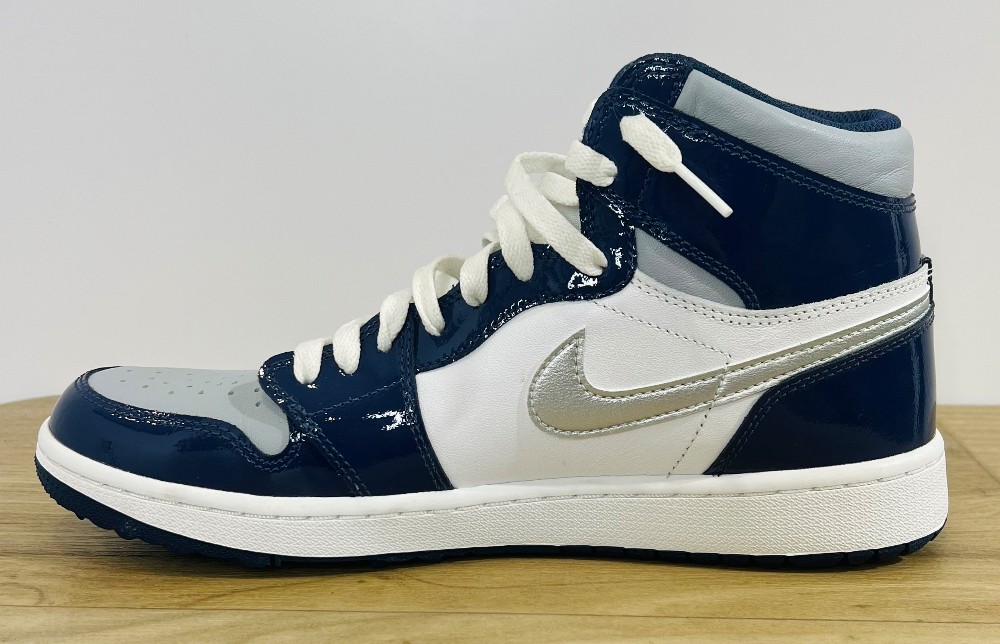 H Espadrilles Nike Air Jordan 1 High Golf (9.5) bleu et blanc