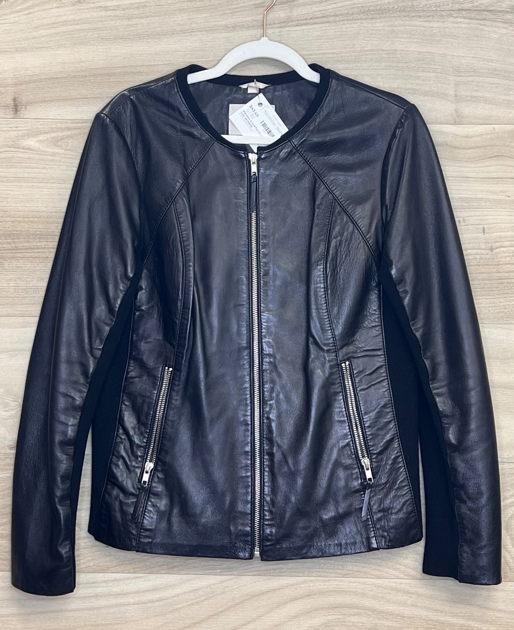 Manteau Soia & Kyo (L) noir (cuir véritable)
