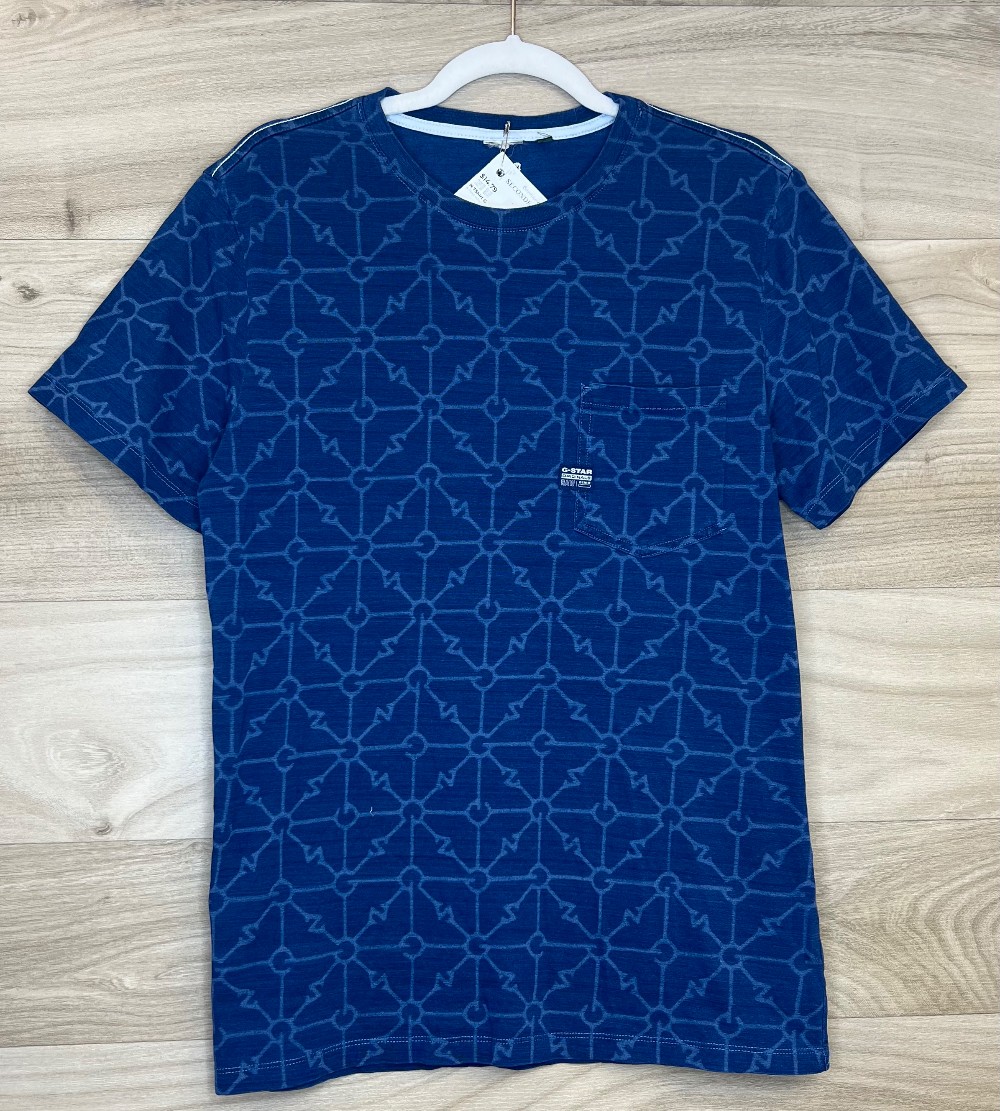 H TShirt G Star (S) Bleu Motif