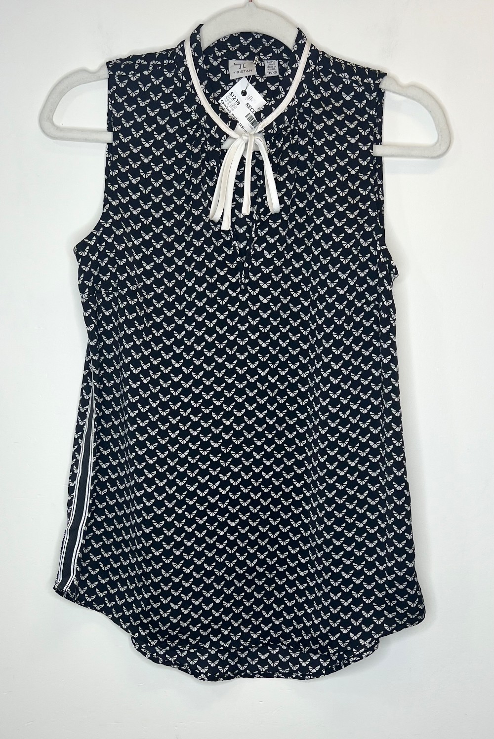 Camisole Tristan (XS) noir avec détails blancs