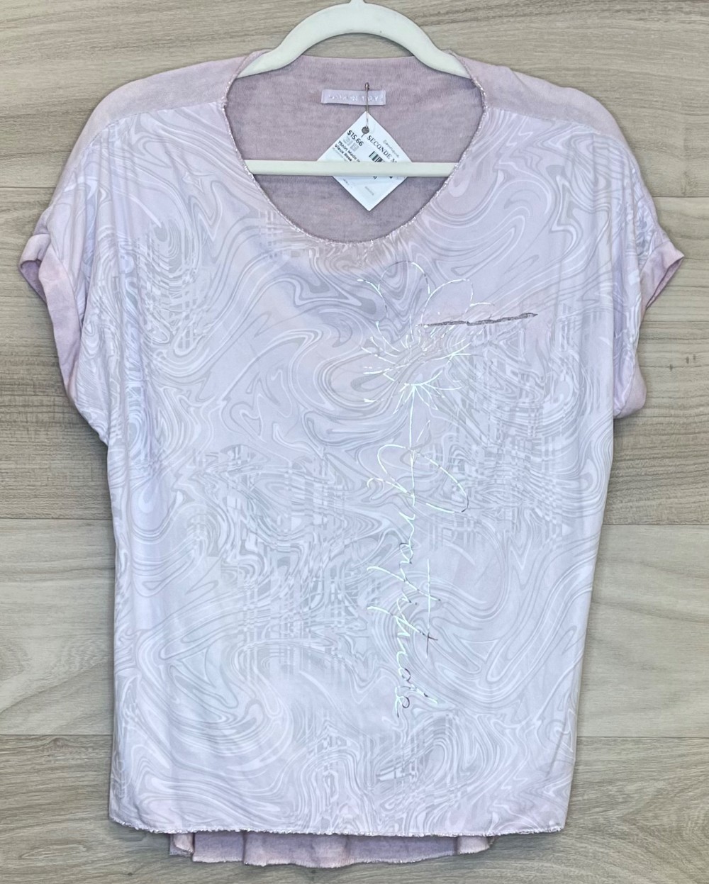 TShirt Made In Italy (S/M) Vieux Rose Argent