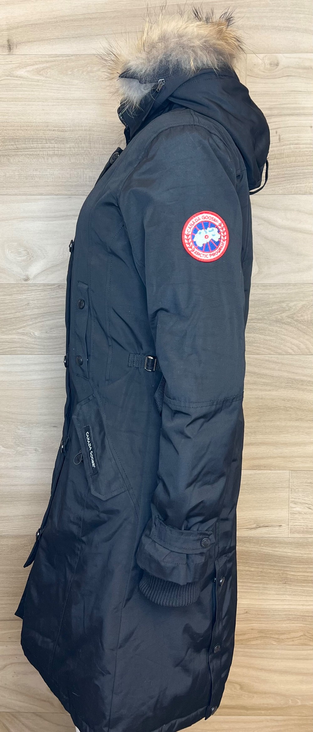 Manteau Canada Goose (M) Noir (Capuche Coyote)