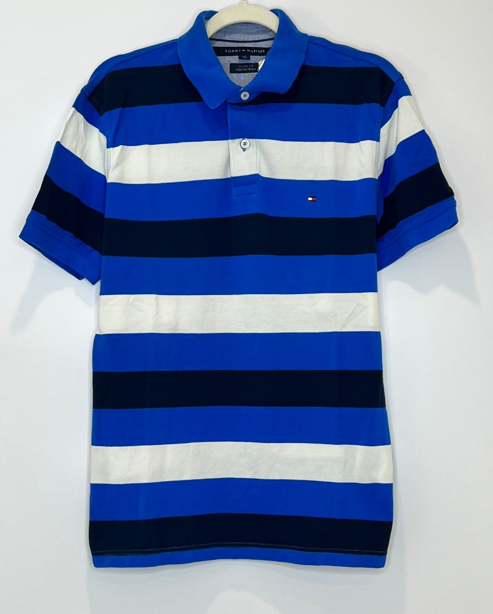 H Polo Tommy Hilfiger (L) Rayé Bleu Et Blanc
