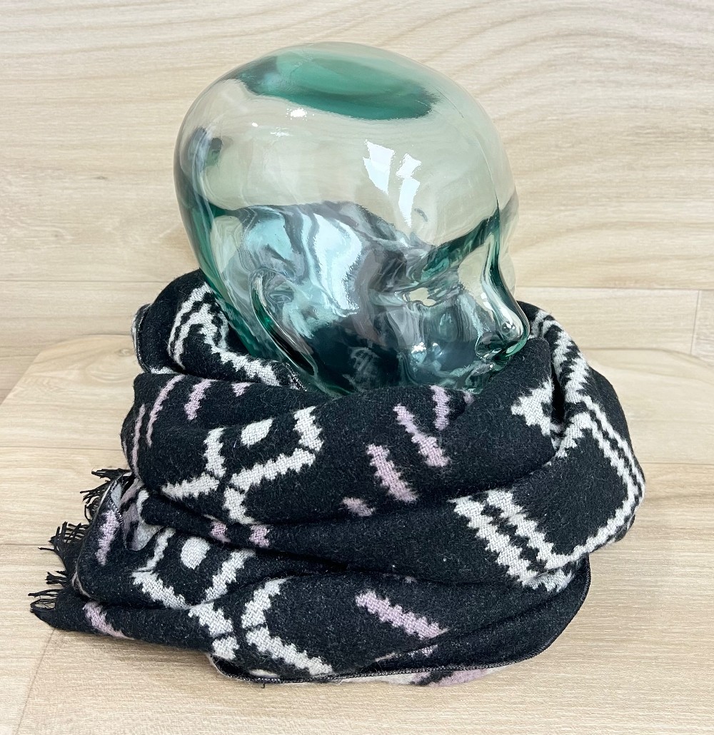 Foulard gris et mauve (grand)