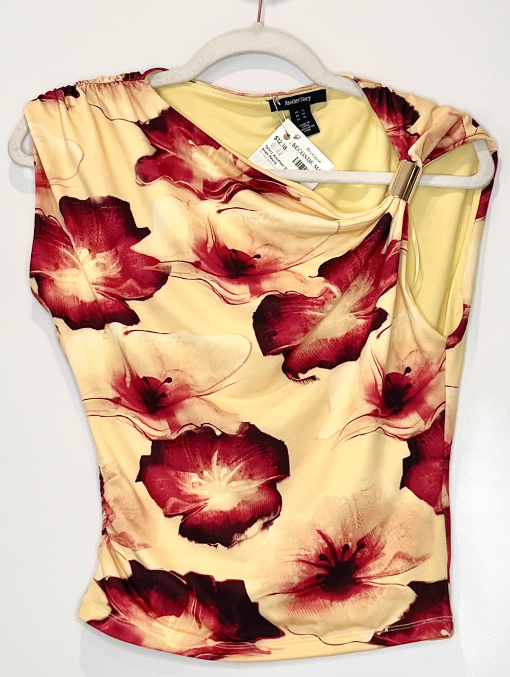 Tshirt Another Story (XS) jaune avec fleurs