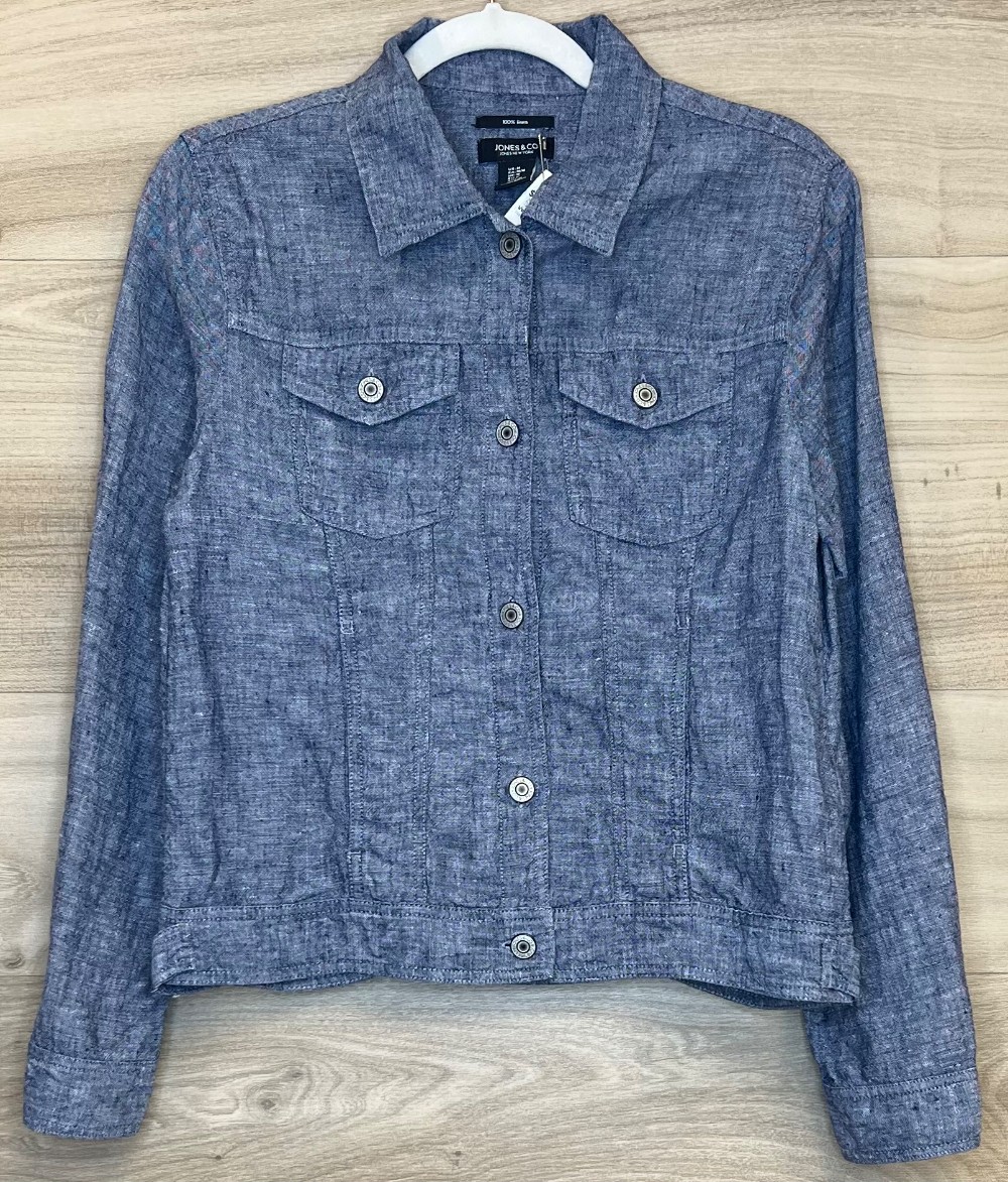 Veste Jones & CO (M) Bleu (Lin)