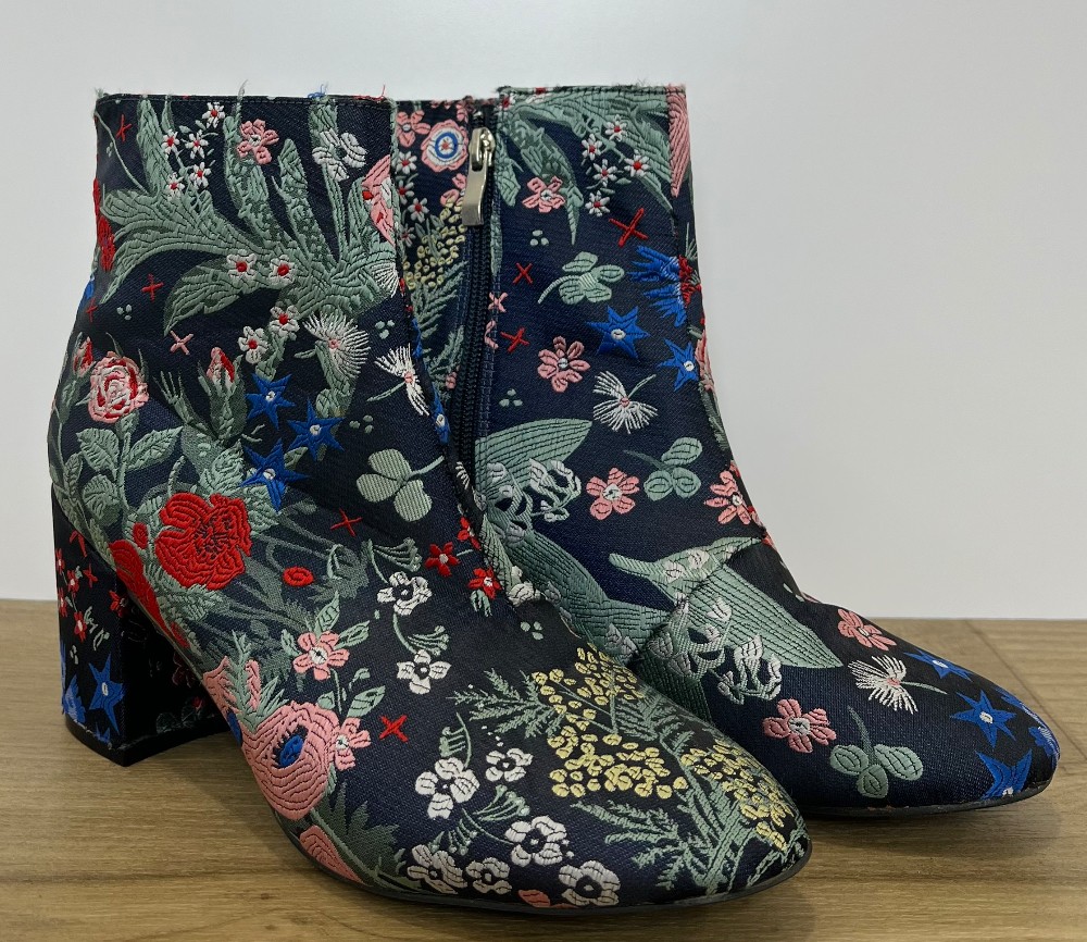 Bottillons Catherine Malendrino (9) Bleu Broderie Type Chinoise
