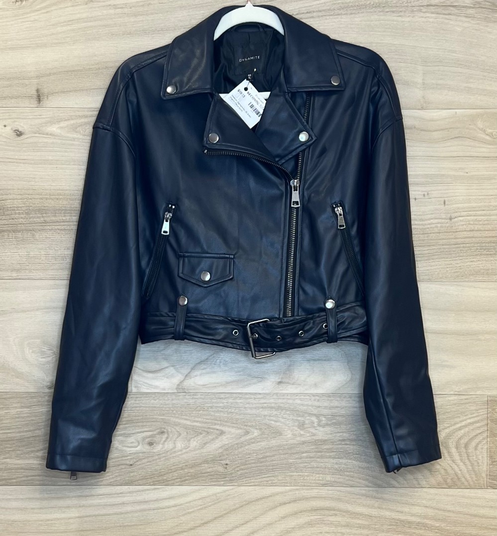 Veston Dynamite (S) bleu marin (faux cuir)