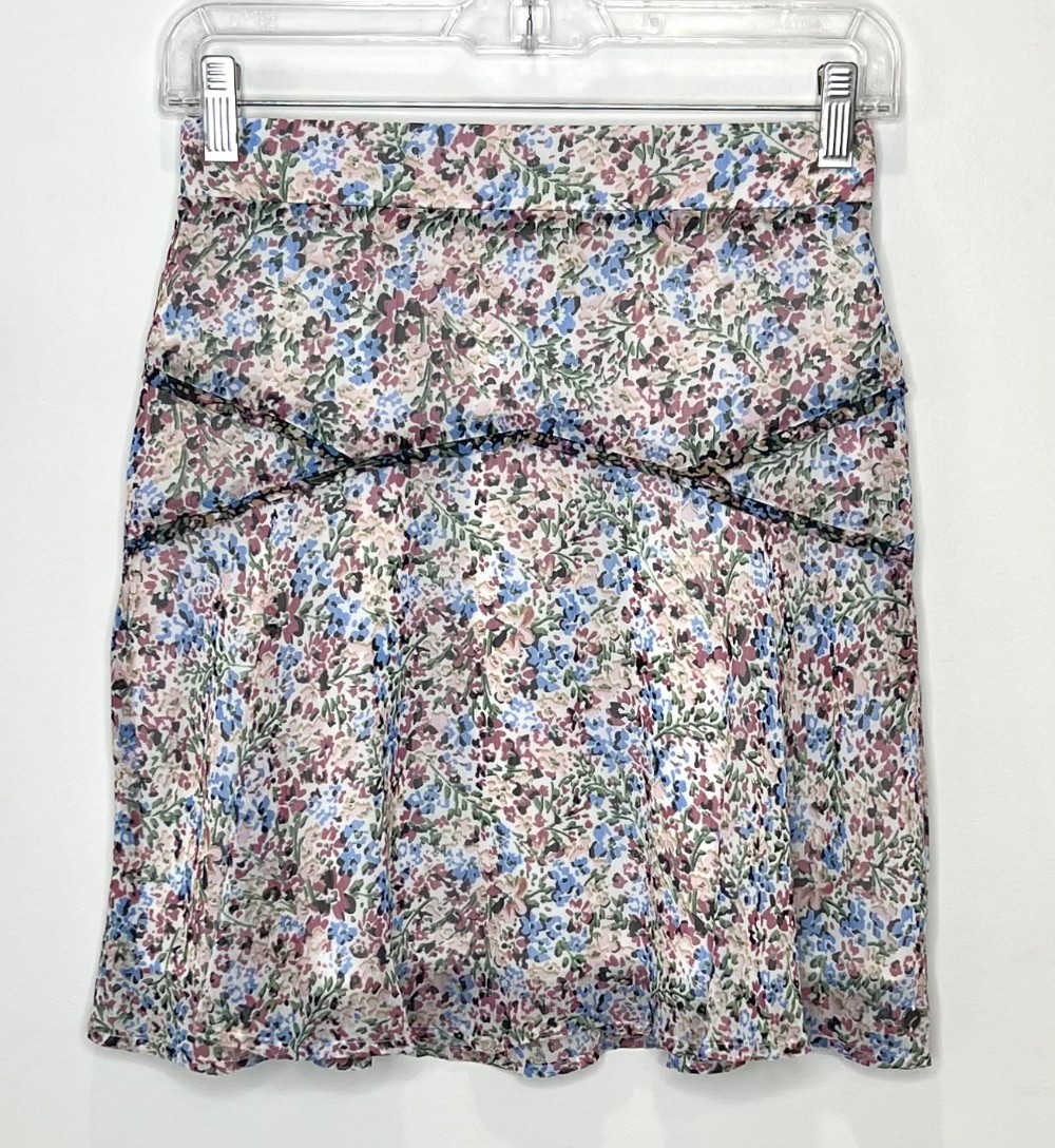 Jupe Garcia (XS) Blanc Fleurie Rose Bleu