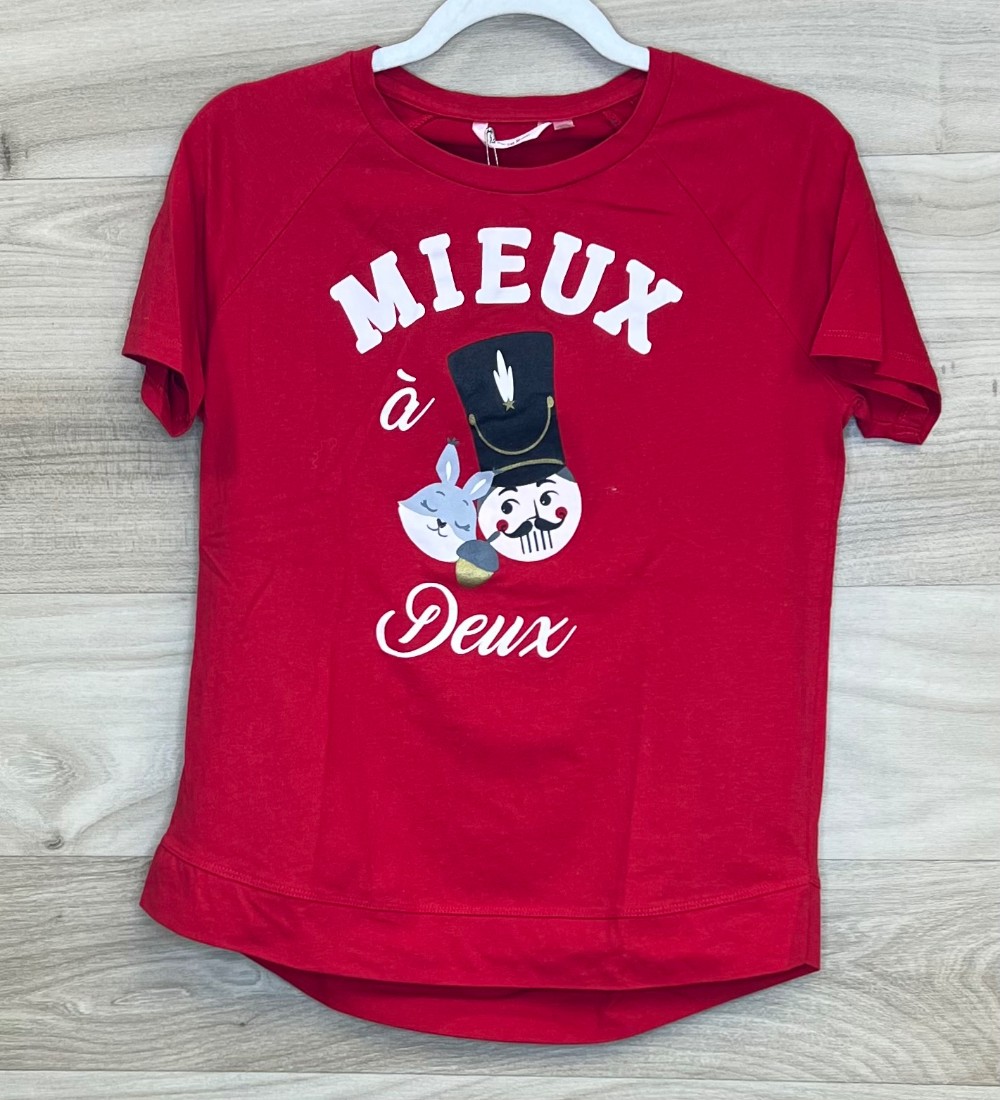 Pyj (2mcx) La Vie En Rose (S) rouge, gris (casse-noisette)