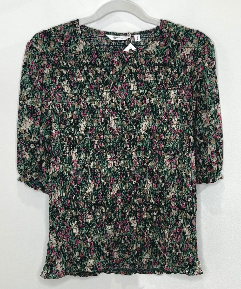 Chandail Reitmans (S) vert et rose (nid d'abeille)