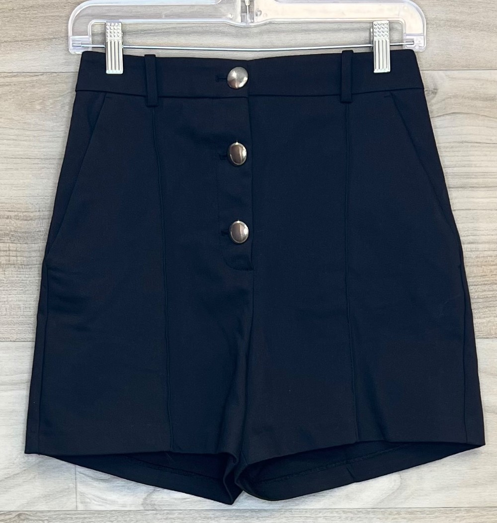 Short Zara (XS) noir avec boutons argents