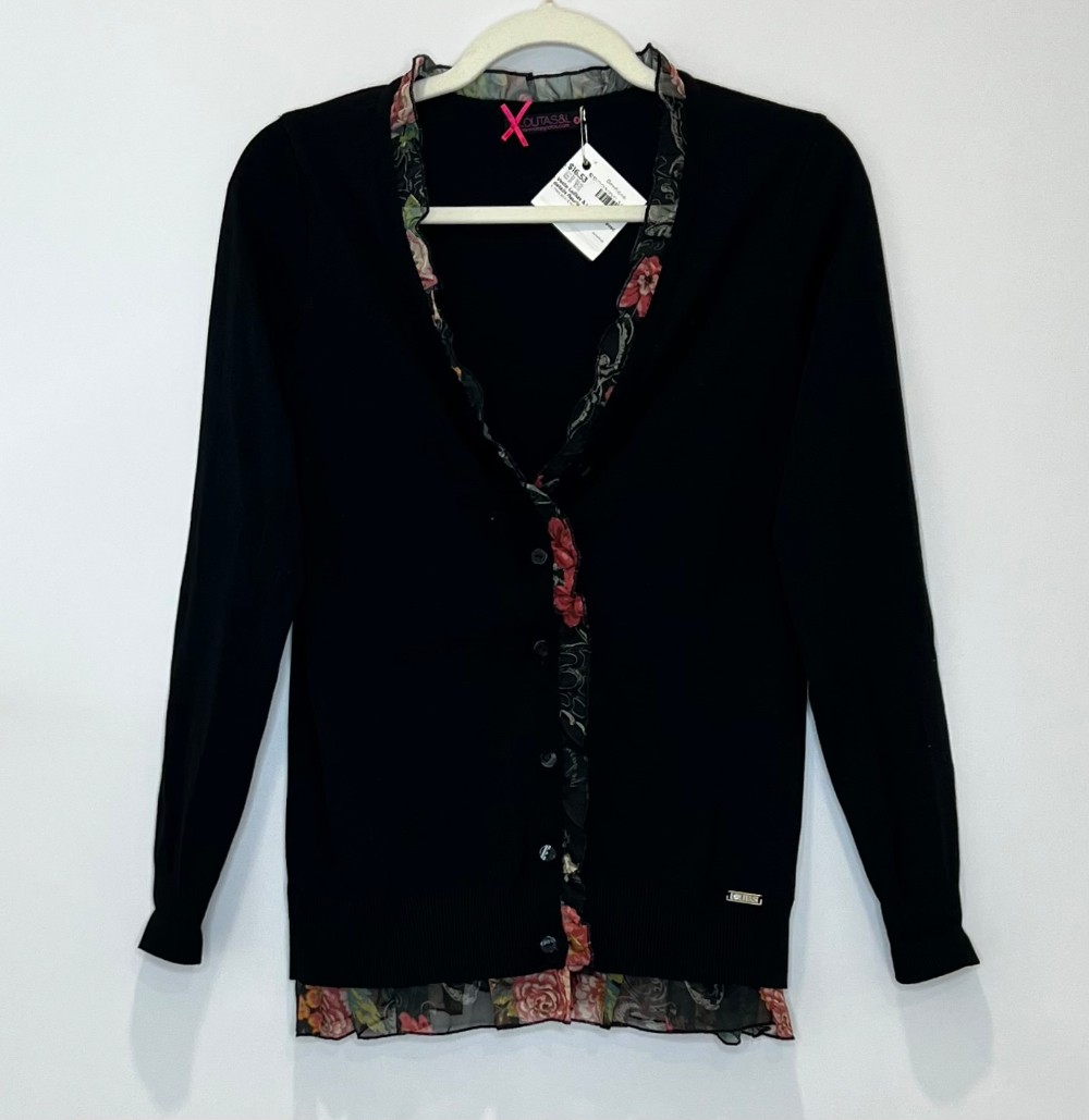 Veste Lolitas & L (S) noire avec détails fleuris