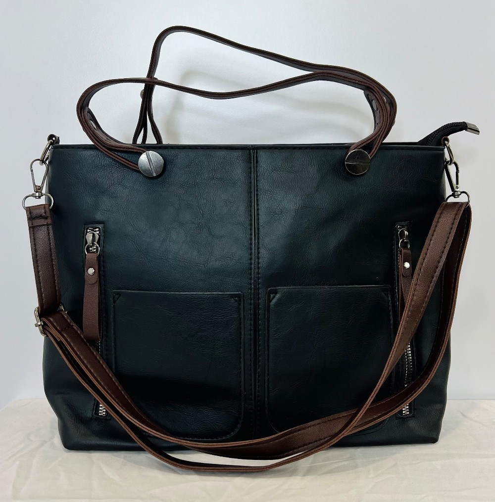 Sac À Bandoulière Marque Inconnue Noir Et Brun