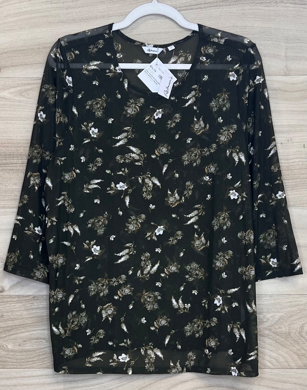 Chandail Reitmans (2X) Vert, Blanc et Brun (résille)