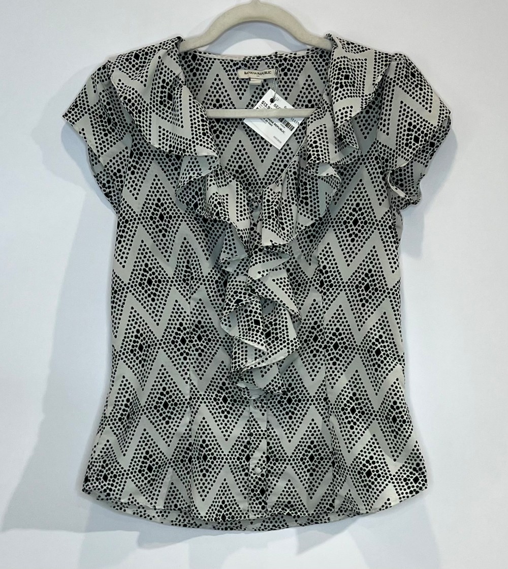 Blouse BANANA REPUBLIC (XS) blanc et noir