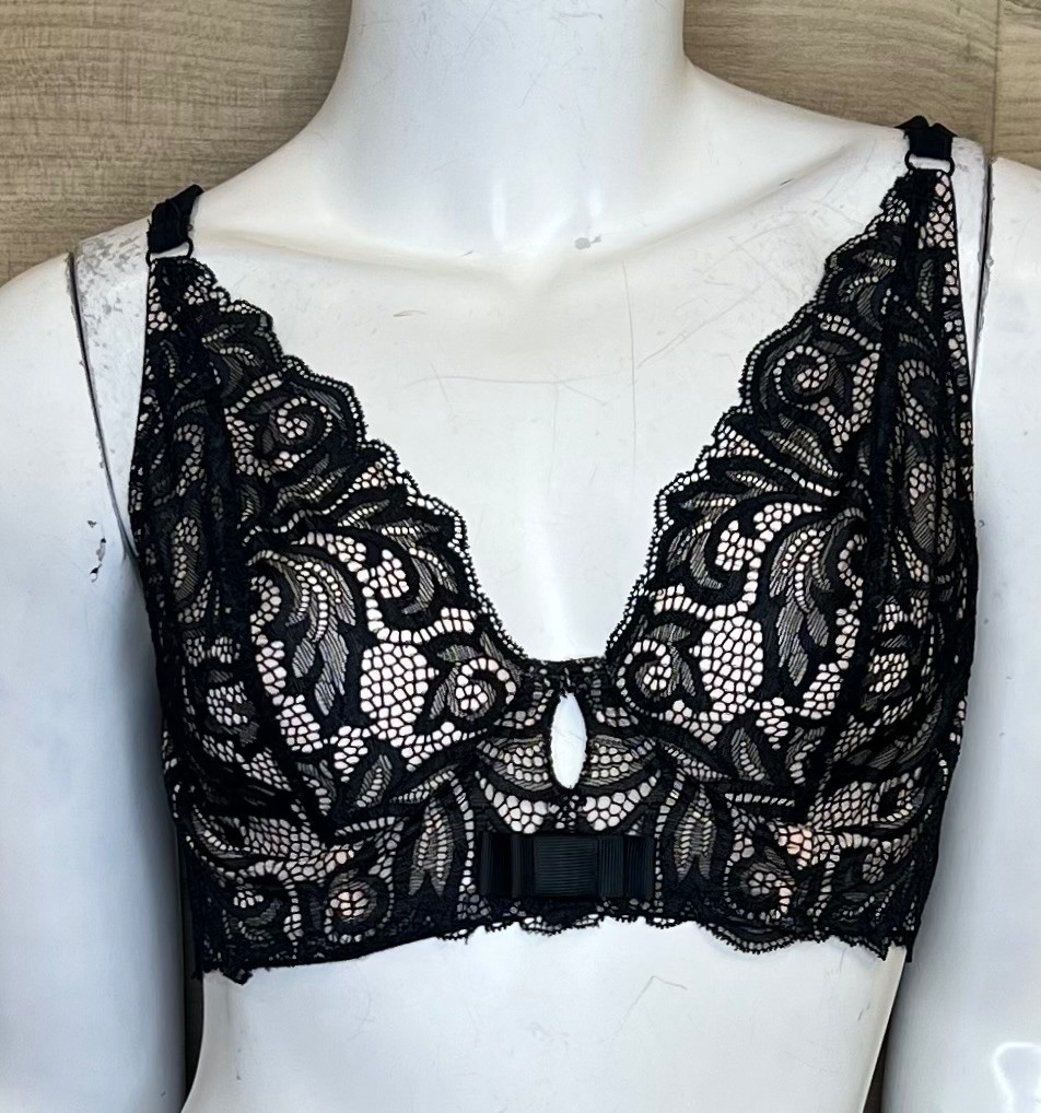 Soutien Gorge Piege (36 C) Rose et Noir Dentelle