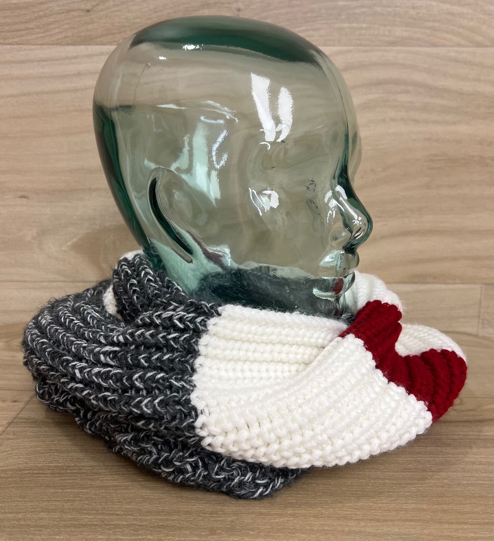 Foulard Sans Marque (TU) Gris Blanc Rouge Infini