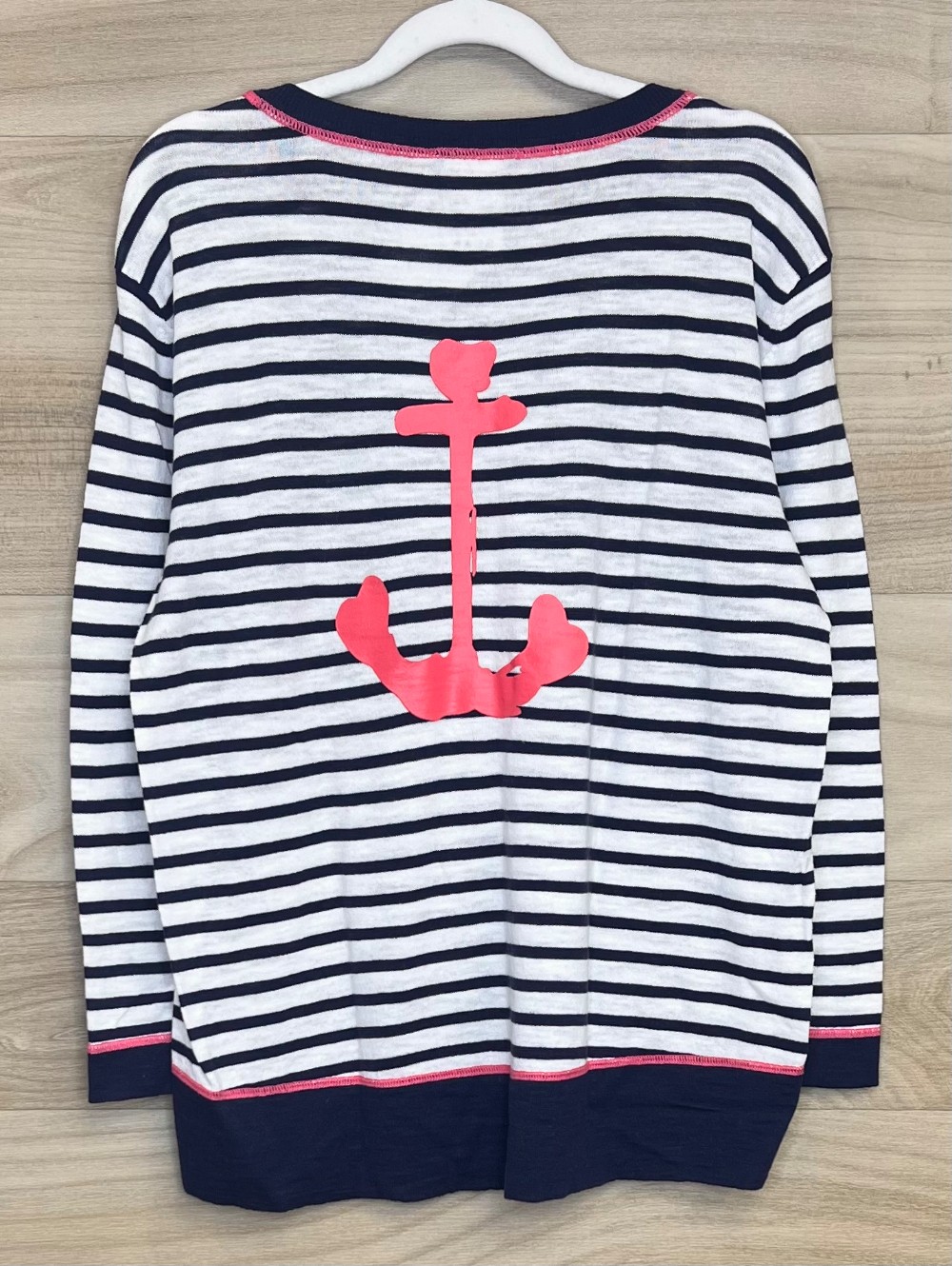 Chandail Charlie B (M) blanc rayé bleu marin