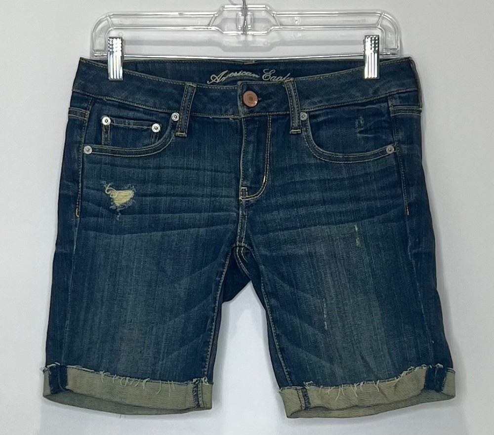Short American Eagle (XS/4) jeans bleu foncé