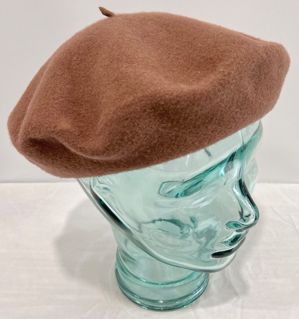 Béret sans marque brun (contour intérieur velours noir)