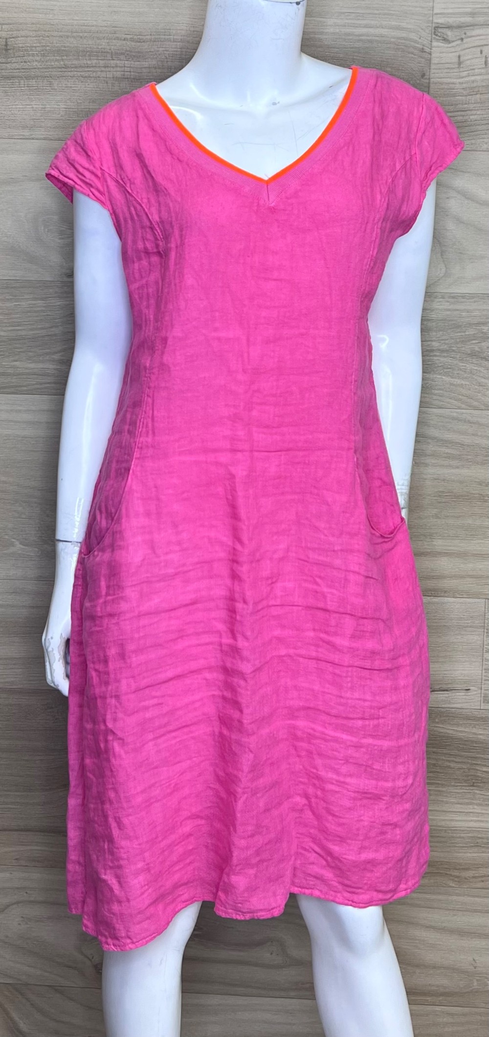 Robe Femme Fatale (XL) rose (lin)