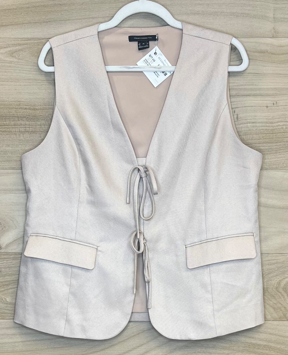 Veste French Connection (L/XL) Beige avec Boucles (Sans Manche)