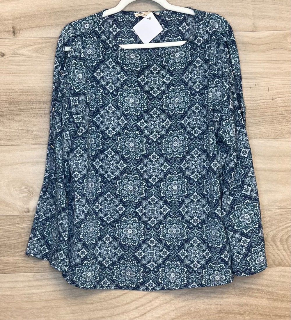 Blouse Michael Kors (L) Bleu Motifs  (Manche Ajoure)