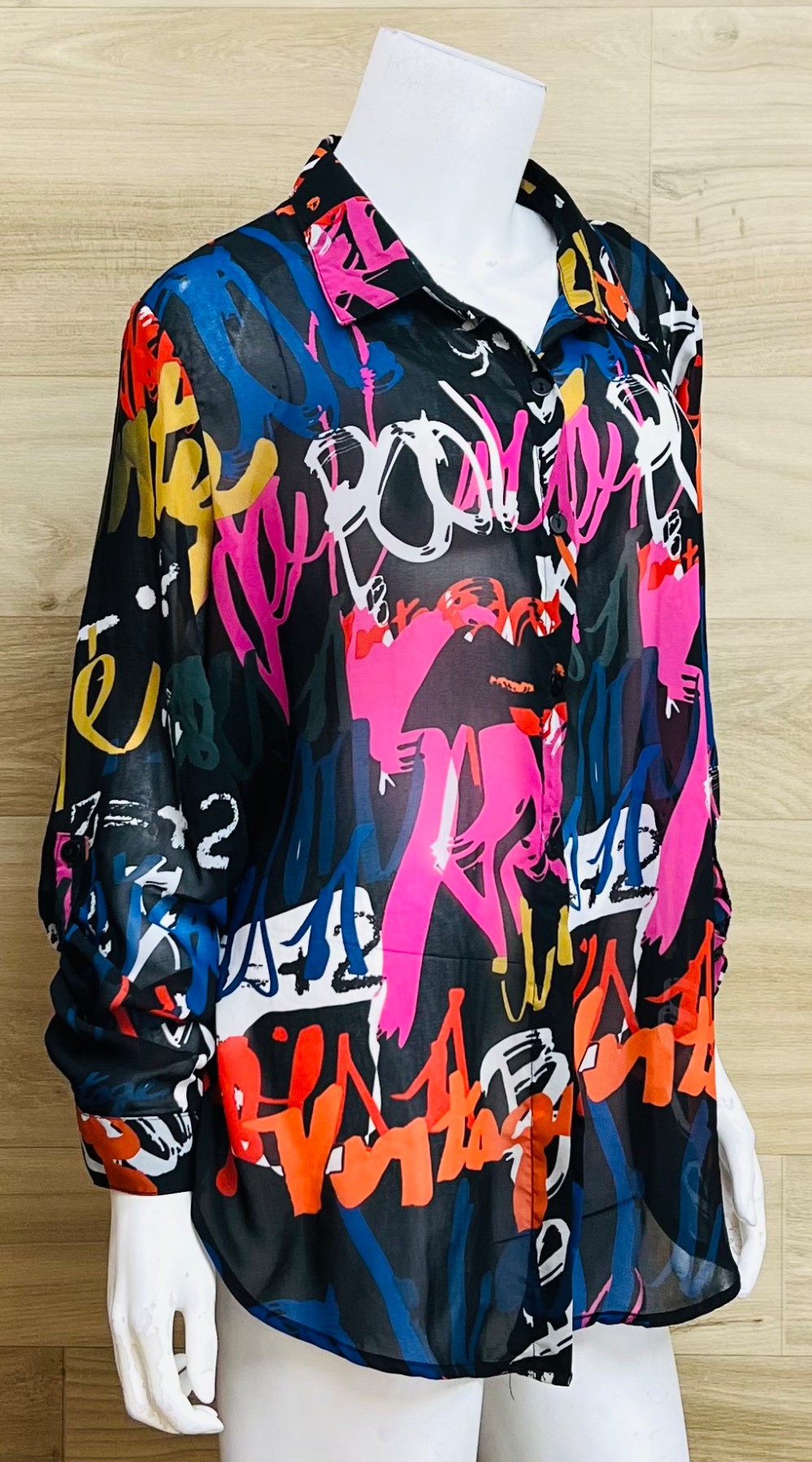 Chemise Charlie B (XL) Noir, Rose, Blanche (Vaporeuse)