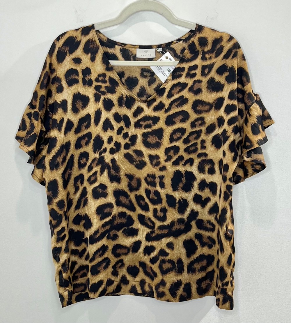 Blouse Kaffe (M) Brune et Noire Motif Léopard
