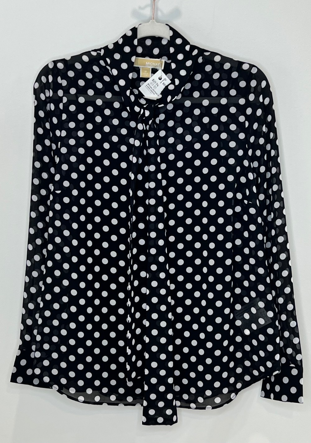 Blouse Michael Kors (M) noire à pois blancs