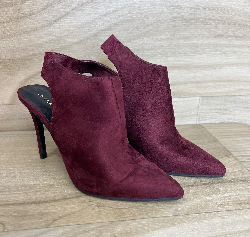 Escarpins (39/8.5) bourgogne (suédine)