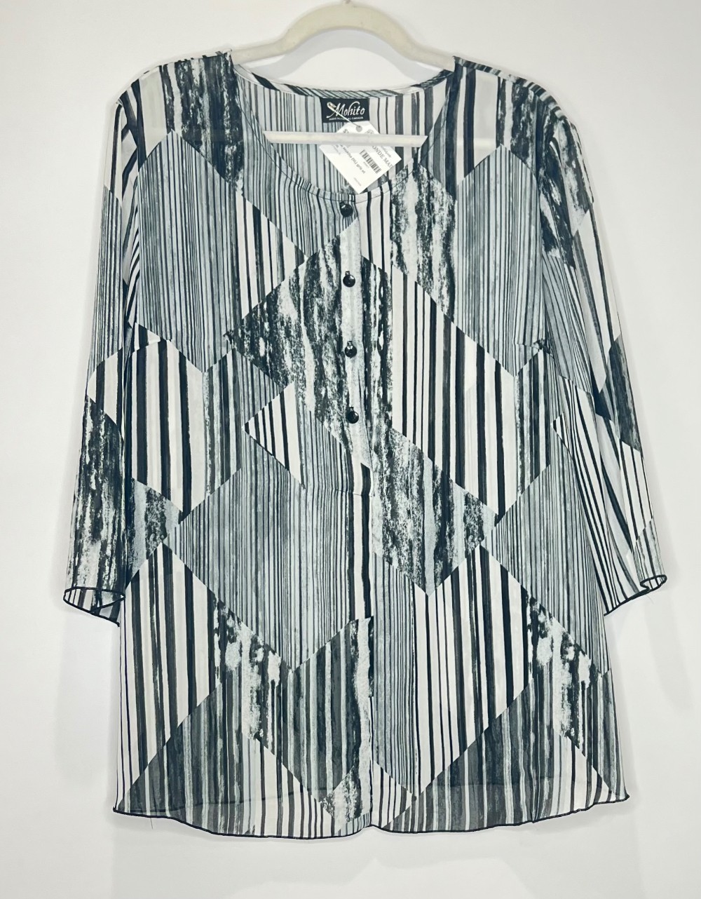 Blouse Mohito (XL) gris et blanc