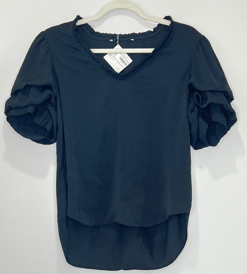 Blouse Étiquette Coupée (XS) noire