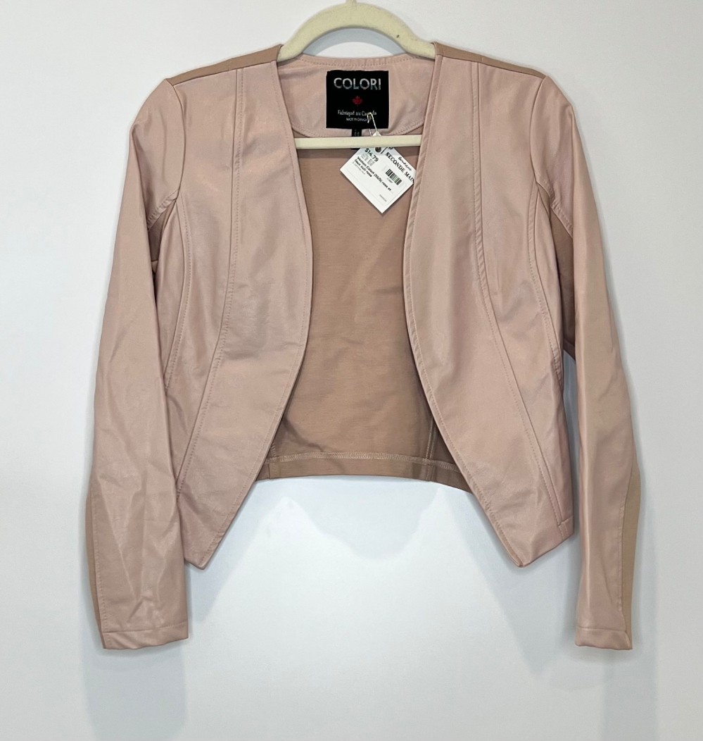 Veston Colori (XS/S) rose et faux cuir rose