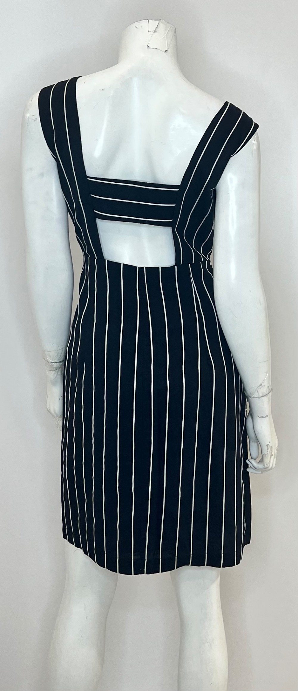 Robe ANNIE 50 (L) rayé noire et blanc