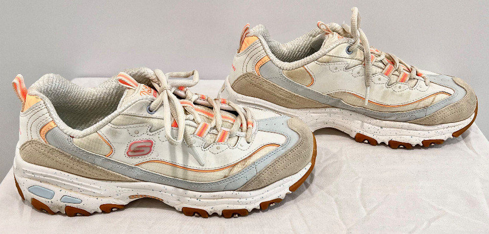 Espadrilles SKECHERS (9) blanc et corail