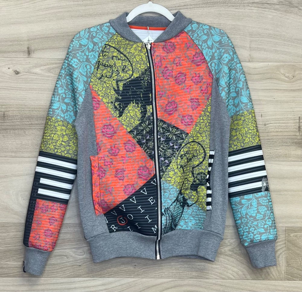Veste Volt (S/M) Gris, Bleu, Jaune a Motif (surdimensionner)