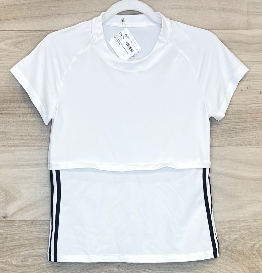Tshirt Adidas (XS) blanc avec lignes noires