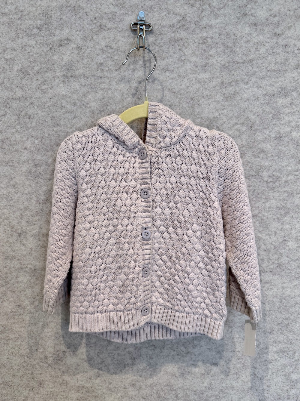 Baby Gap Cream Knit Hooded Cardigan w/Animal Face