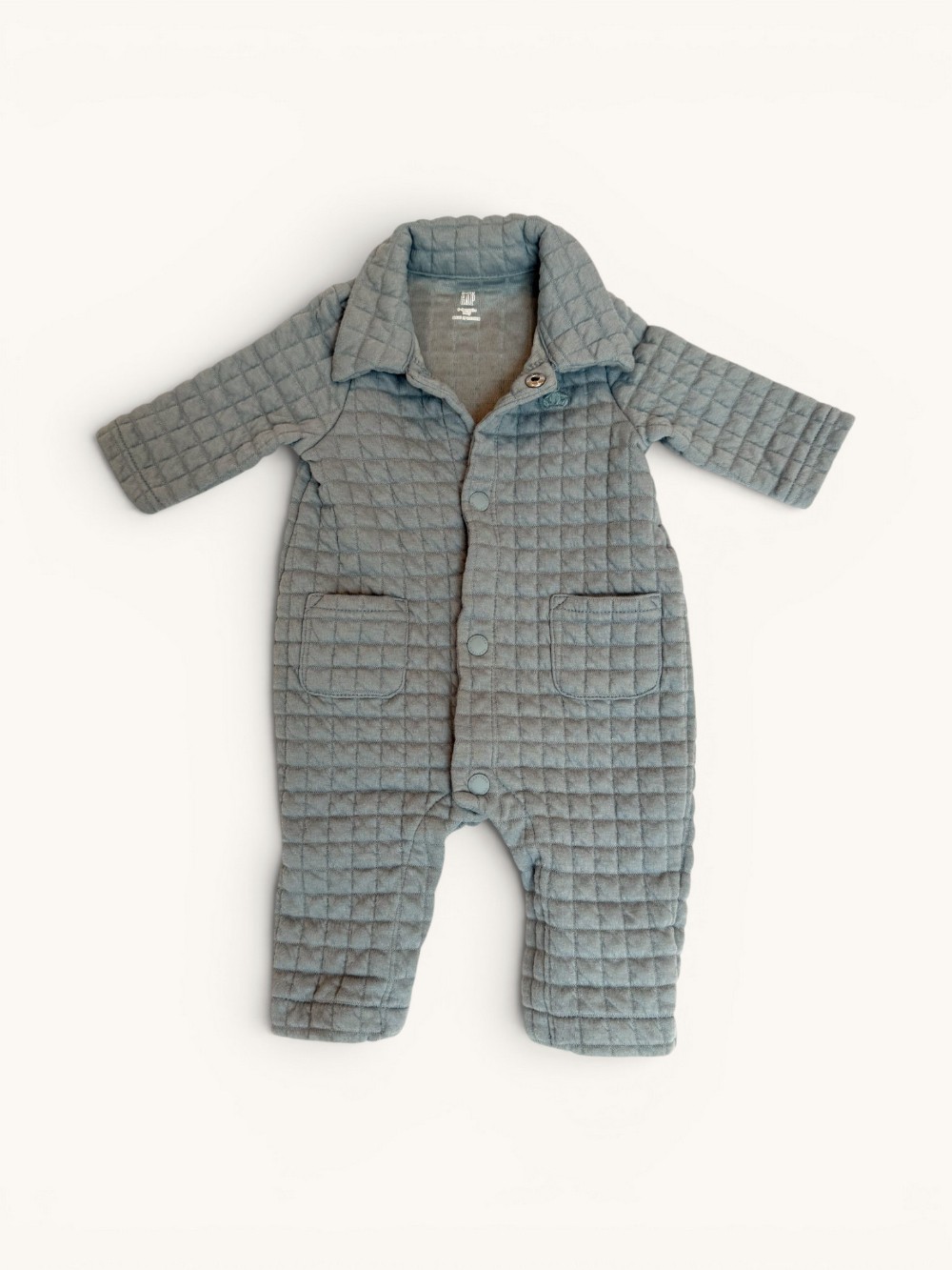 Baby Gap Blue Quilted Snap-Up Jumpsuit